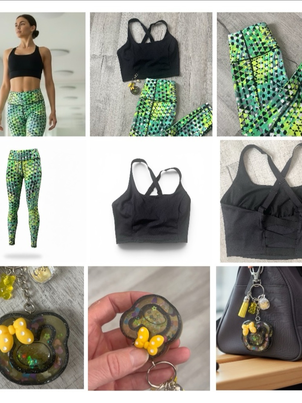 Boutique Activewear Set + Handmade Bag Charm